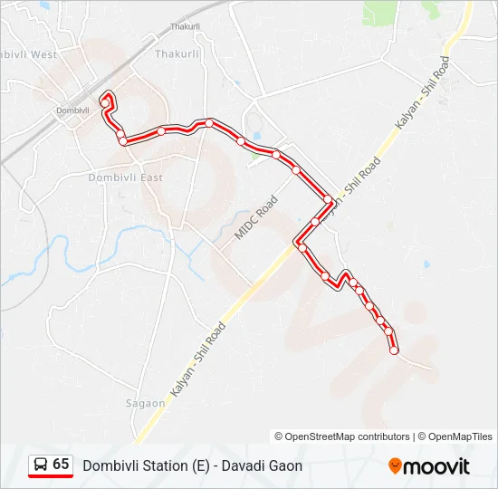 65 Bus Line Map