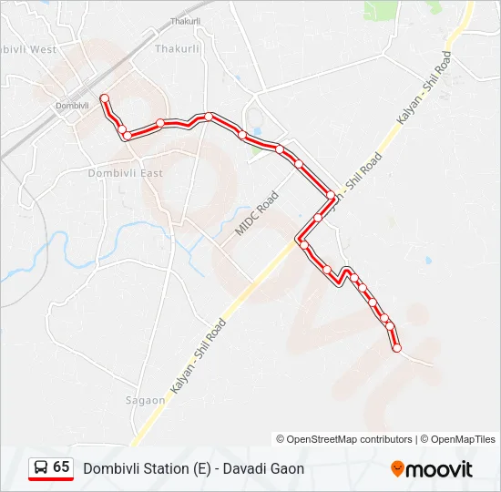 65 Bus Line Map