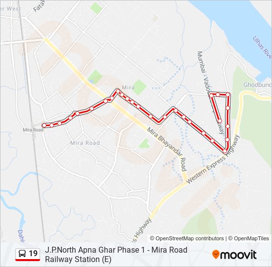 19 bus Line Map