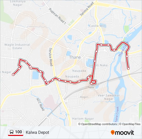 100 bus Line Map