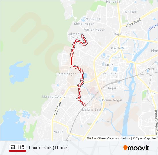 115 bus Line Map