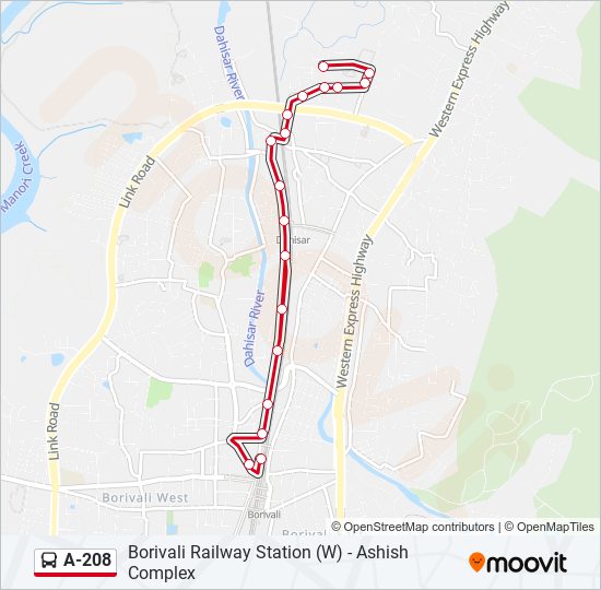 A-208 bus Line Map