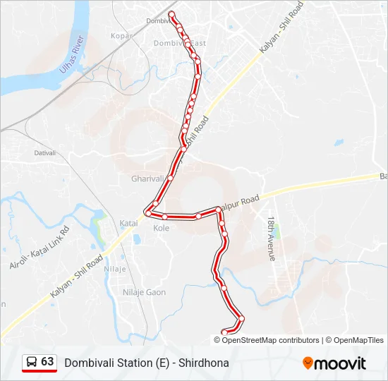 63 Bus Line Map