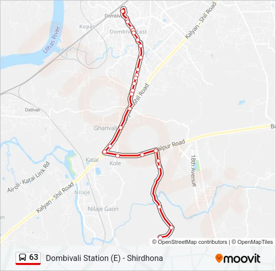 63 Bus Line Map
