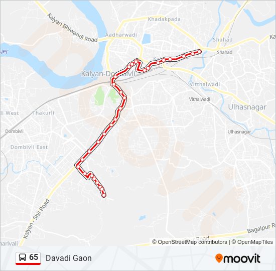 65 bus Line Map