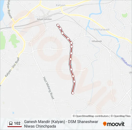 102 Bus Line Map