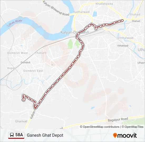 58A Bus Line Map