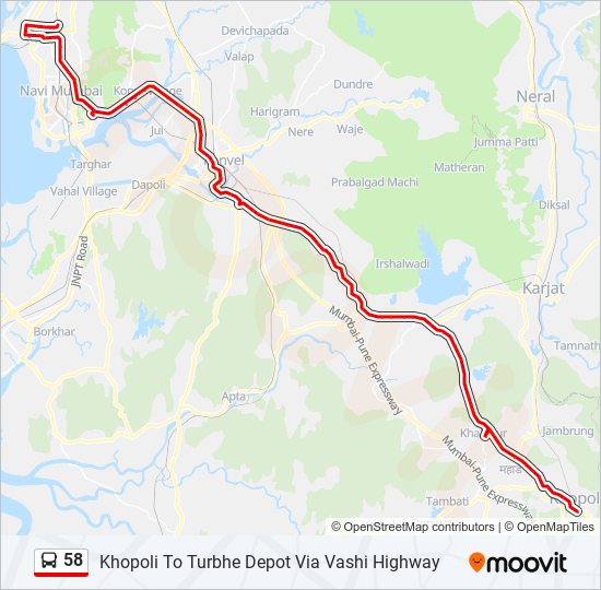 58 bus Line Map