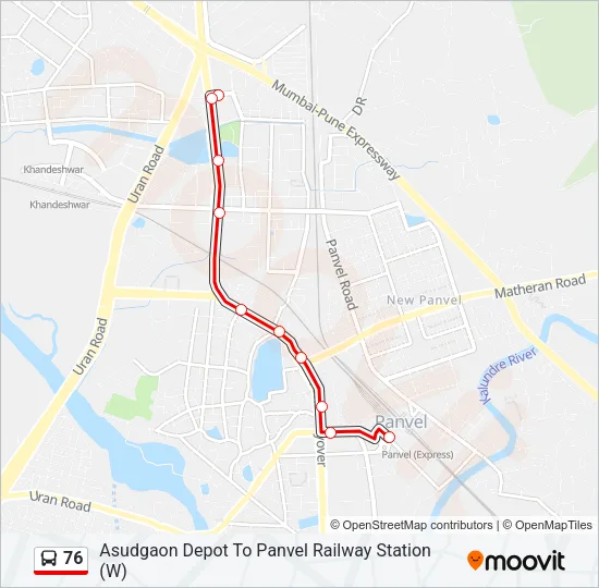76 Bus Line Map
