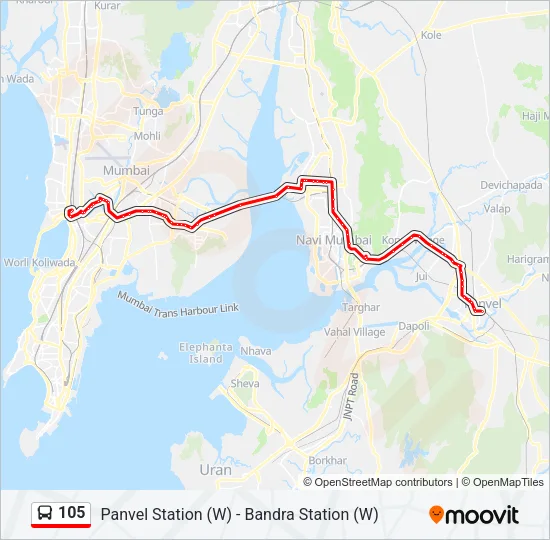 105 Bus Line Map