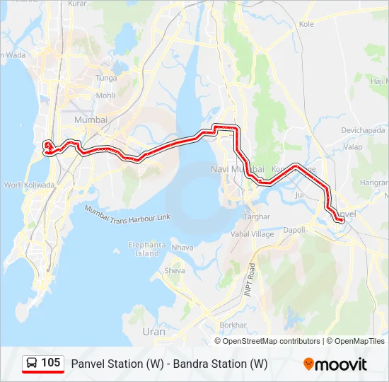 105 Bus Line Map