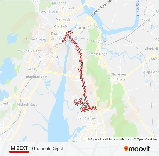 2EXT Bus Line Map