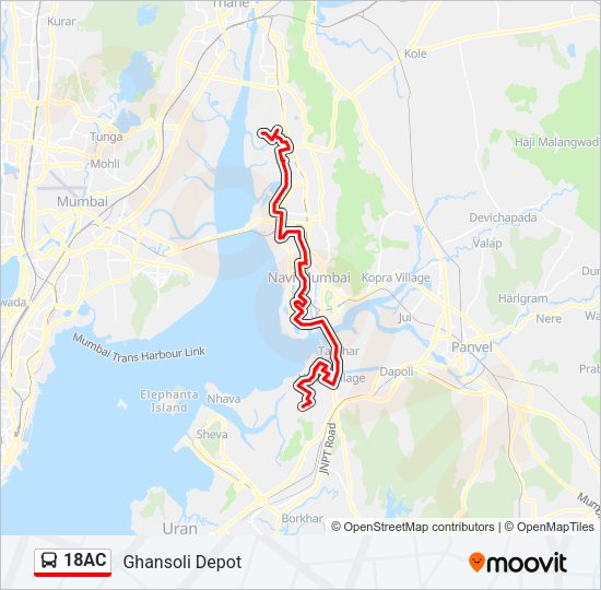 18AC Bus Line Map