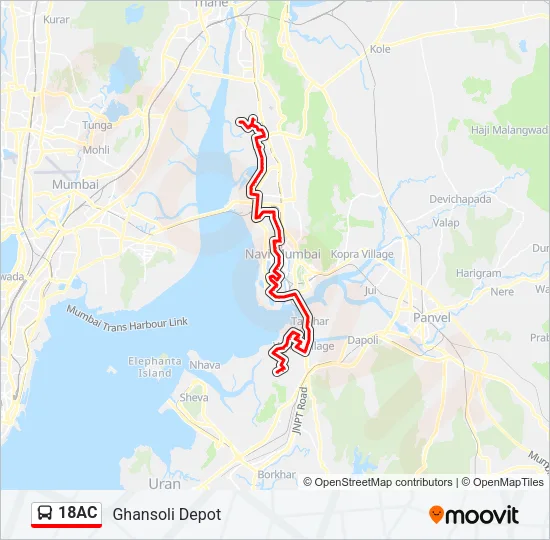 18AC Bus Line Map