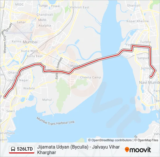 526LTD Bus Line Map