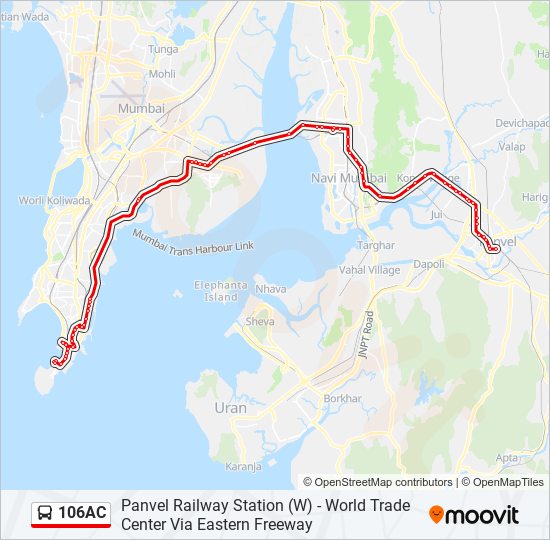 106AC bus Line Map