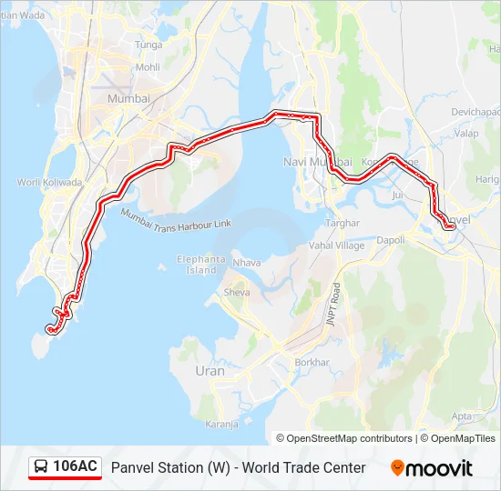 106AC Bus Line Map