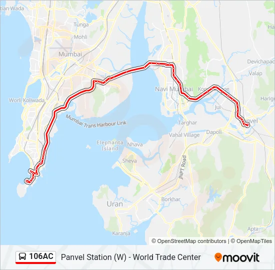 106AC Bus Line Map