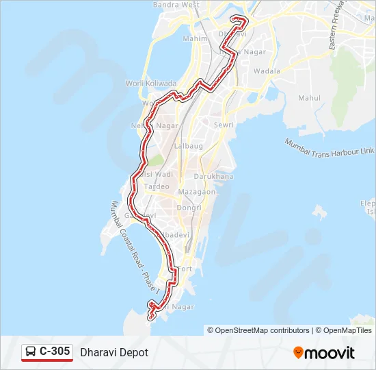 C-305 Bus Line Map