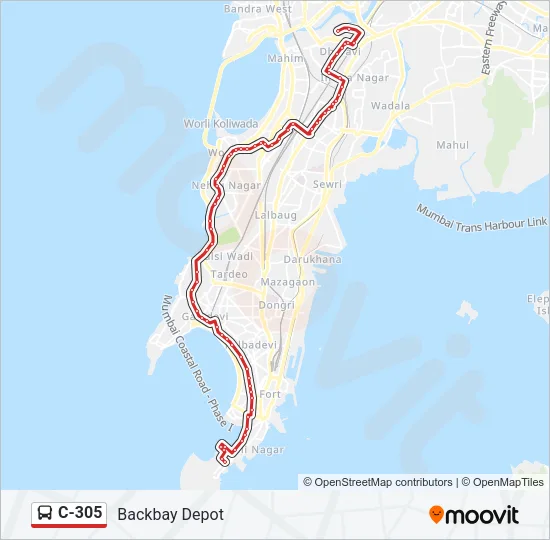 C-305 Bus Line Map