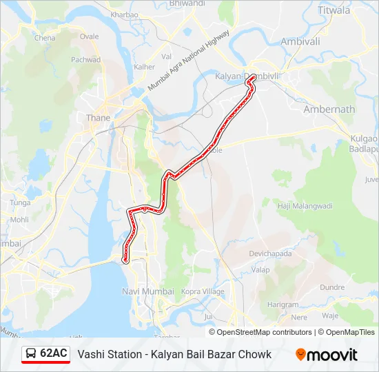62AC Bus Line Map