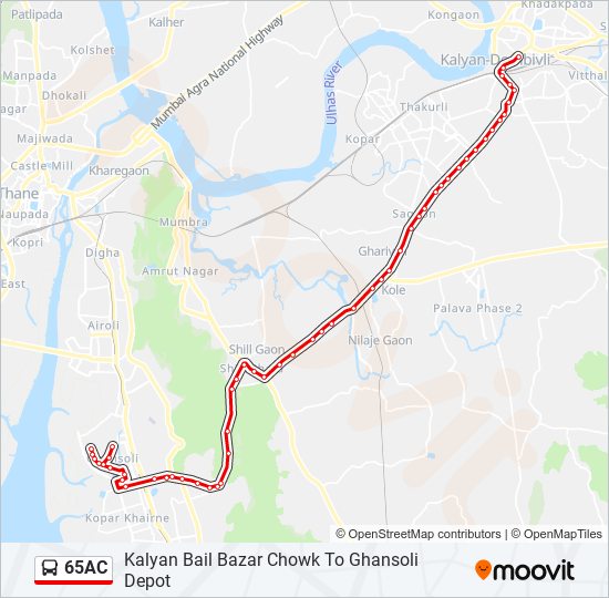 65AC bus Line Map