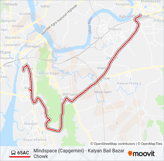 65AC bus Line Map