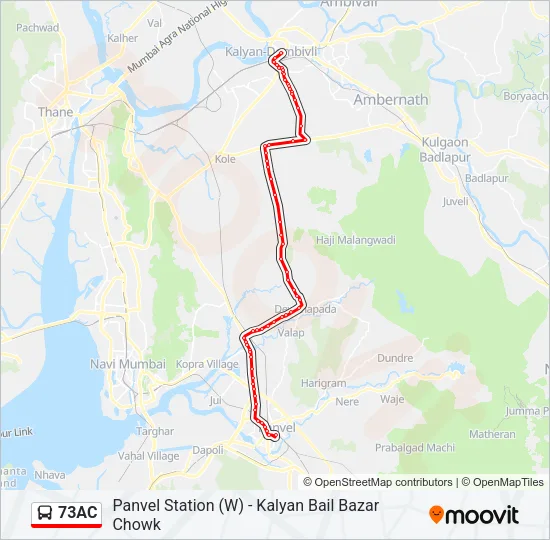 73AC Bus Line Map