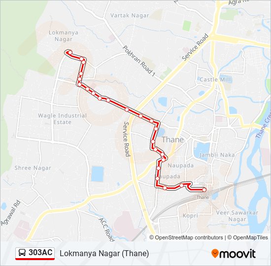 303AC Bus Line Map