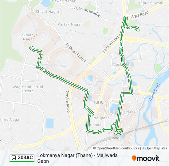 303AC Bus Line Map