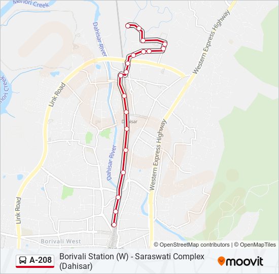 A-208 bus Line Map