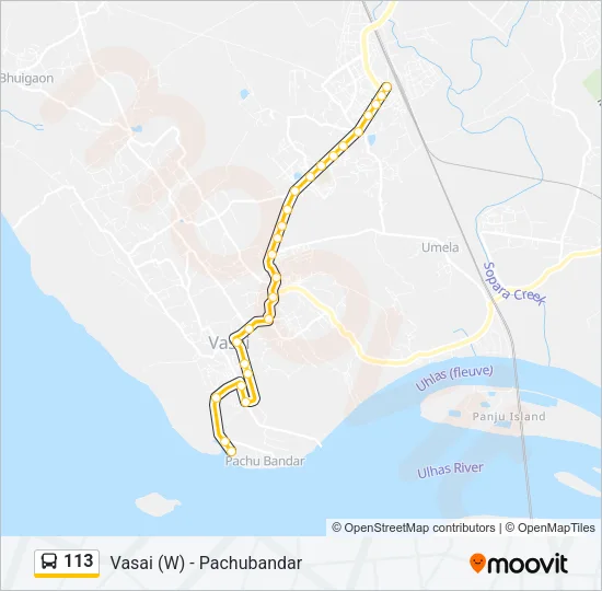 113 Bus Line Map