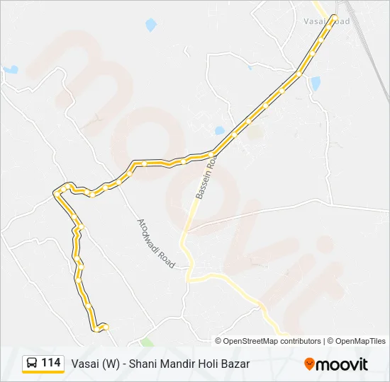 114 Bus Line Map