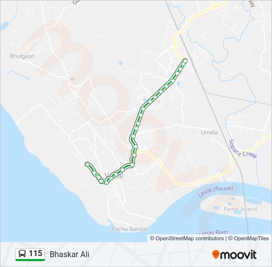 115 bus Line Map