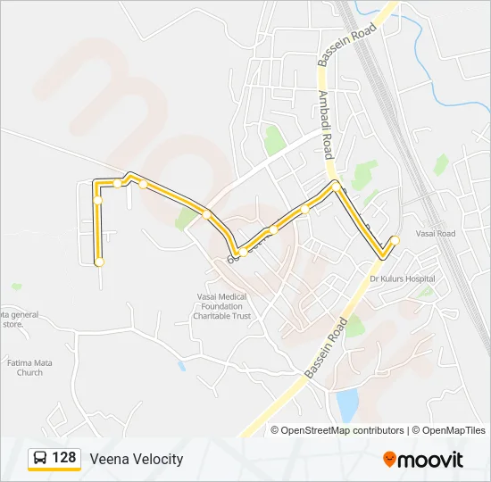 128 Bus Line Map