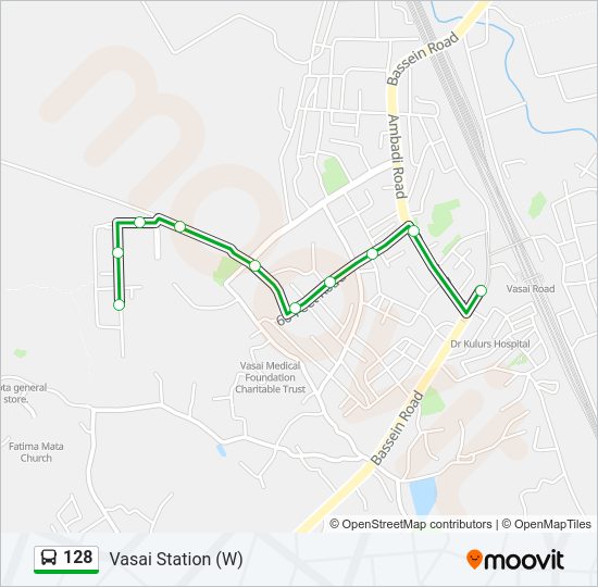 128 Bus Line Map