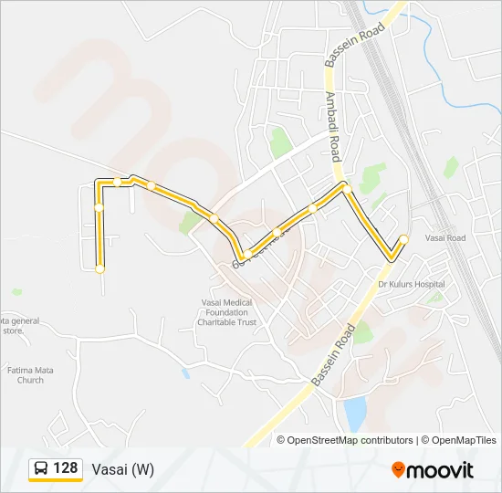 128 Bus Line Map