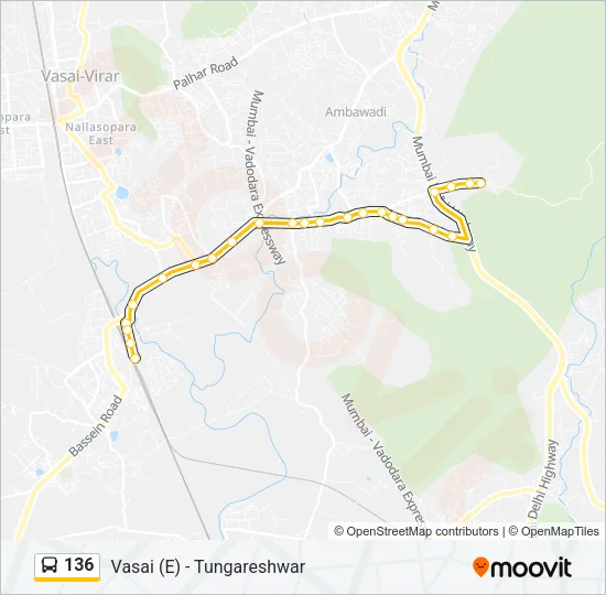 136 Bus Line Map