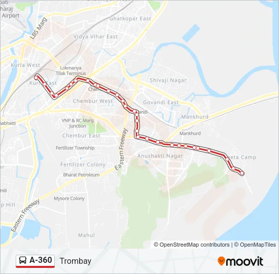 A-360 Bus Line Map