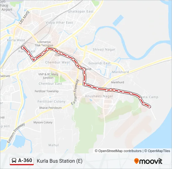 A-360 Bus Line Map
