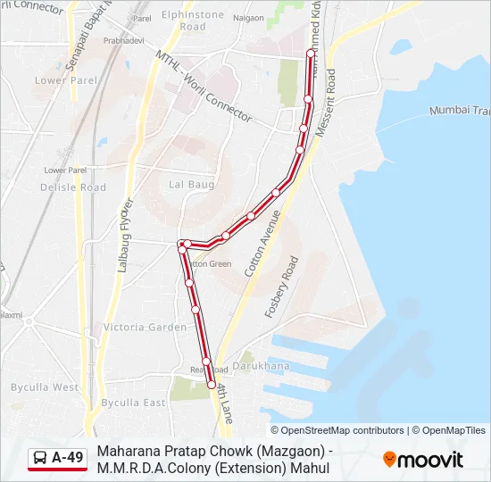 A-49 Bus Line Map
