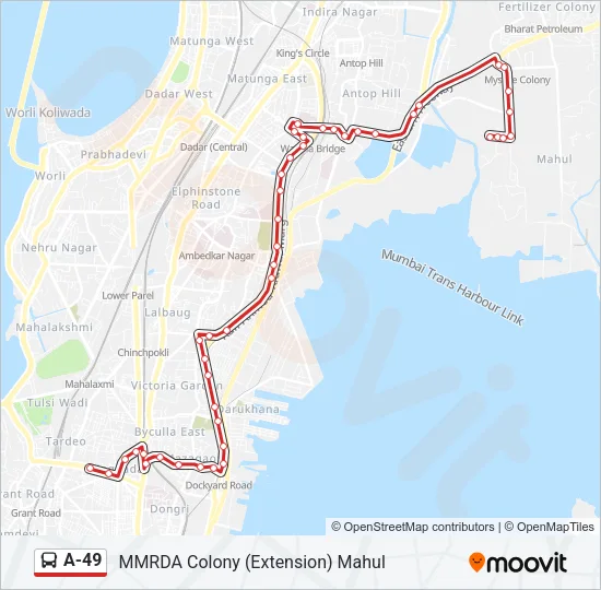 A-49 Bus Line Map
