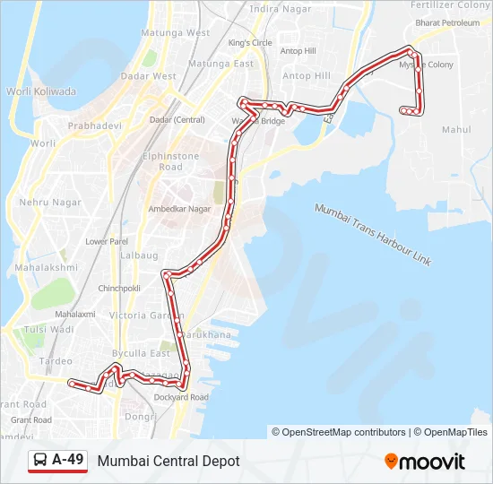 A-49 Bus Line Map