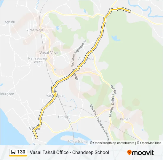 130 Bus Line Map