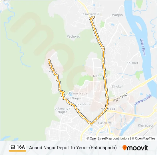 16A Bus Line Map