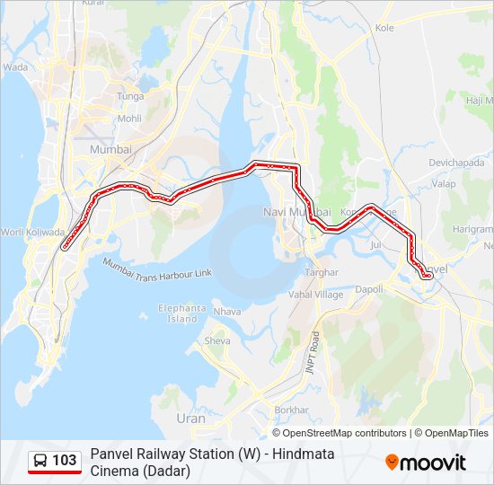 103 Bus Line Map