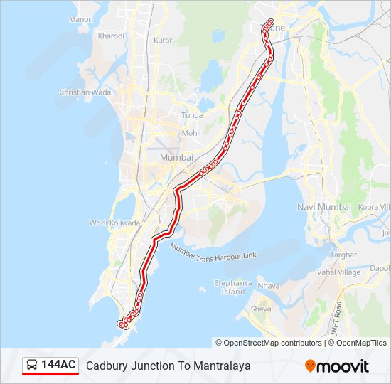 144AC bus Line Map