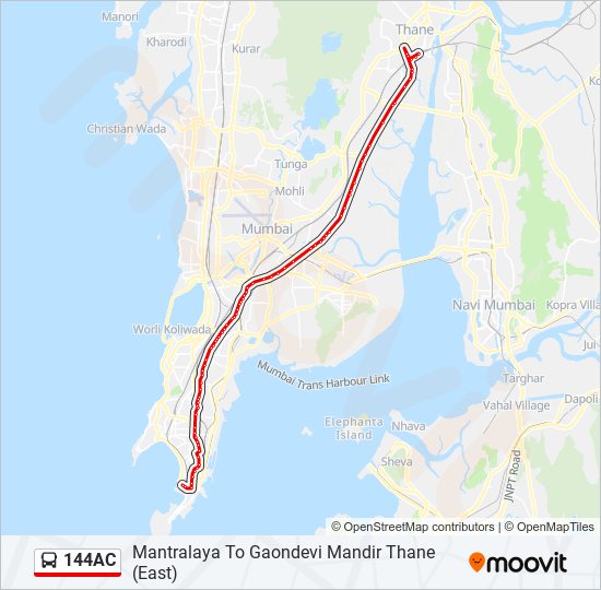 144AC bus Line Map