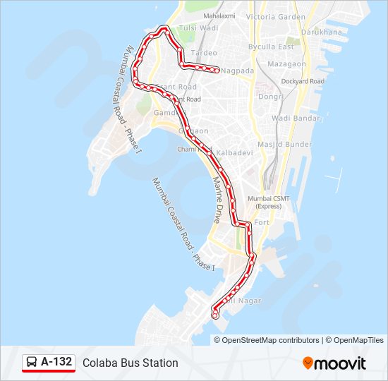 A-132 bus Line Map