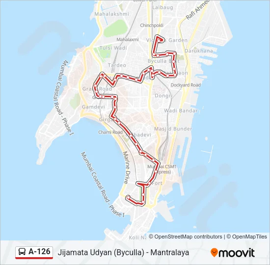 A-126 Bus Line Map